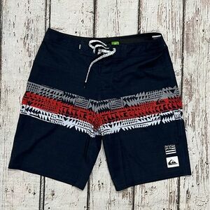 Mens Quicksilver Board Shorts Swim Trunks Swimsuit Blue Summer Beach